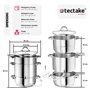 tectake® Extracteur de jus 15L en Acier inoxydable Multi-fonction Centrifugeuse Fruits et legumes Cuiseur-vapeur Presse fruits,