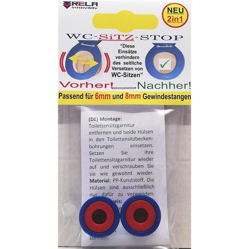 Rela Stop Inserts pour abattant de WC anti-glissement (6 mm + 8 mm)
