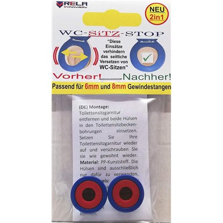 Rela Stop Inserts pour abattant de WC anti-glissement (6 mm + 8 mm)