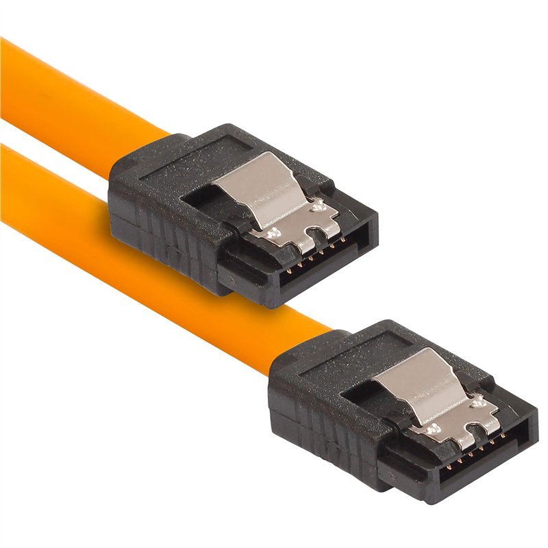 Image secondaire de POPPSTAR - 1x Câble SATA 3 HDD SSD, câble de données haut de gamme avec fiche clip droit, jusqu'à 6 Go/s, longueur 0,5 m, orange