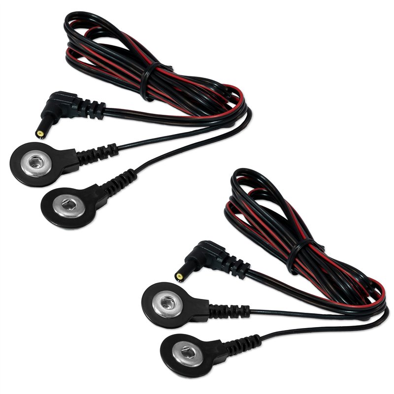 2 cables de connexion axion compatibles avec électrostimulateur SANITAS (SEM 42/43/44/50) | Connexion à bouton-pression de 3,5 m