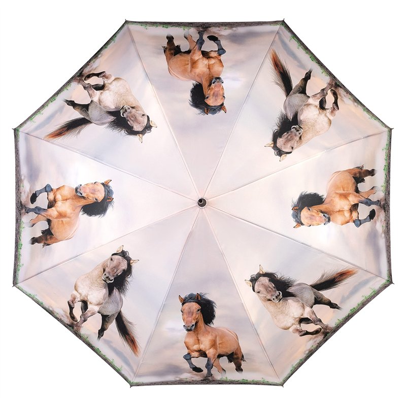 Image secondaire de VON LILIENFELD® Parapluie Chevaux sauvages Canne Grand Robuste Ouverture Automatique