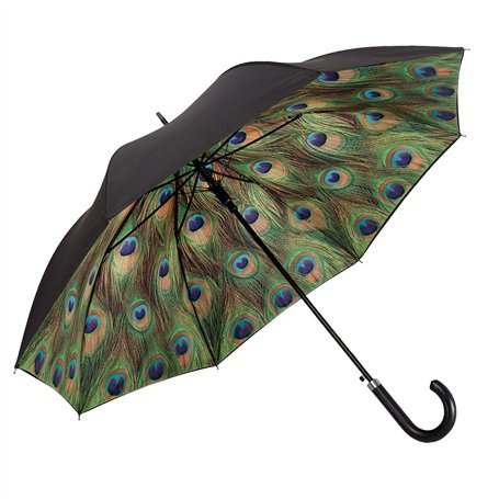 VON LILIENFELD® Parapluie Paon Canne Grand Robuste Ouverture Automatique