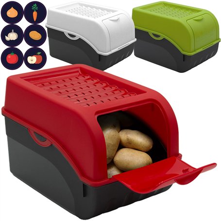 ARTECSIS Lot de 3 Boîtes de Conservation Alimentaire 5L - Rouge Blanc Vert + 6 Stickers/Fruit