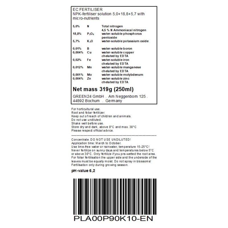 Image secondaire de GREEN24 Engrais liquide pour frangipanier HighTech NPK + P, racine, terre, feuilles - Engrais professionnel pour plantes