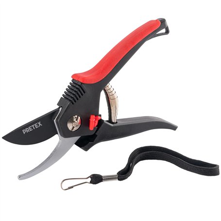 PRETEX sécateur de jardin avec levier de sécurité en deux étapes