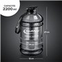 IronMaxx Water Gallon - Grau 2200ml | BPA et DEHP gratuits | Bouteille étanche avec échelle de mesure | Plusieurs couleurs dispo