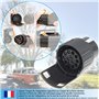 valonic Adaptateur de remorque de 7 Broches vers 13 Broches - Noir - pour Voiture, remorque, Camion, Caravane, attelage