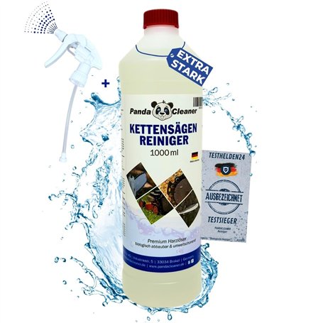 PandaCleaner nettoyant resine taille haie - Nettoyant pour tronçonneuse avec tête de pulvérisation - Dégraissant de résine 1000