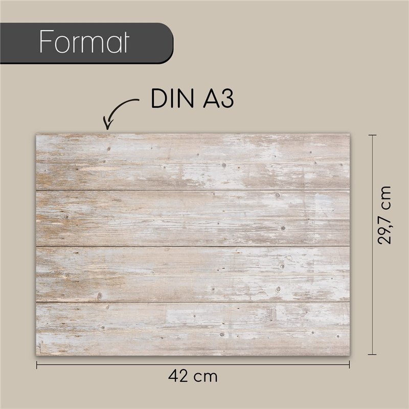 Image secondaire de Younikat 100 Sets de Table en Papier Aspect Bois Clair I DIN A3 I Sets de Table napperons sous-Nappe Beige Deko Nature Moderne j