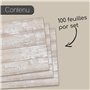 Younikat 100 Sets de Table en Papier Aspect Bois Clair I DIN A3 I Sets de Table napperons sous-Nappe Beige Deko Nature Moderne j