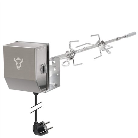 BBQ-Toro Set de tournebroche en acier inoxydable | Pour barbecue à gaz Weber Spirit II | Avec 2 piques à viande