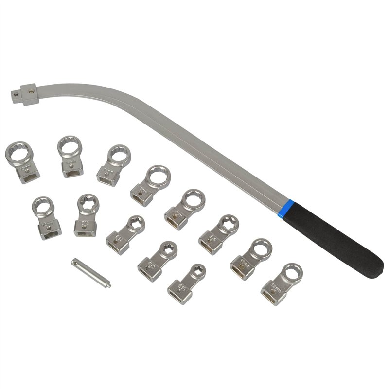 Image secondaire de Haskyy Jeu de 15 clés pour galet tendeur de courroie trapézoïdale - Clé de serrage Torx multidents - Profil E