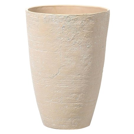 Haut Cache-Pot Beige en Forme de Vase 43 x 43 x 60 cm Robuste en Pierre et Polyrésine