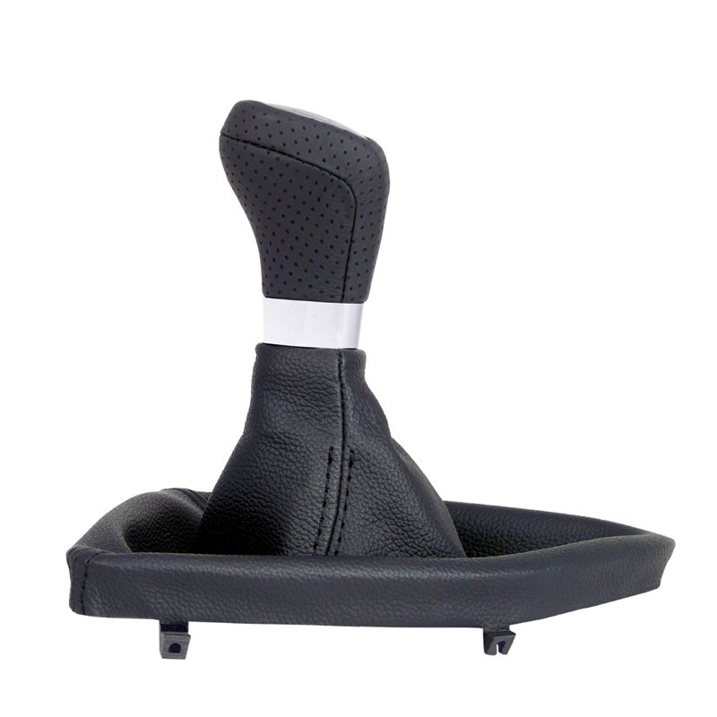 Image secondaire de L&P A277-1 Pommeau de levier de vitesse en cuir perforé Noir 6 vitesses Compatible avec BMW Série 1 E81 E82 E87 E88 Bouton de re