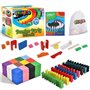 Calmado - 370pcs Pierres Domino/Dominos en Bois Domino Party Edition XXL Ensemble + Sac + Livret + Accessoires