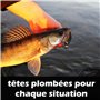 Paradox Fishing Lot de 24 têtes plombées de qualité supérieure (5 g/7.5 g/10 g/12 g/15 g) - 5/4 hameçons hameçons hameçons, leur