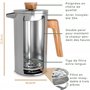 WALDWERK Cafetière à Piston (1L) - French Press en Acier Inoxydable à Double Paroi avec Poignée en Bois de Chêne - Cafetière Man