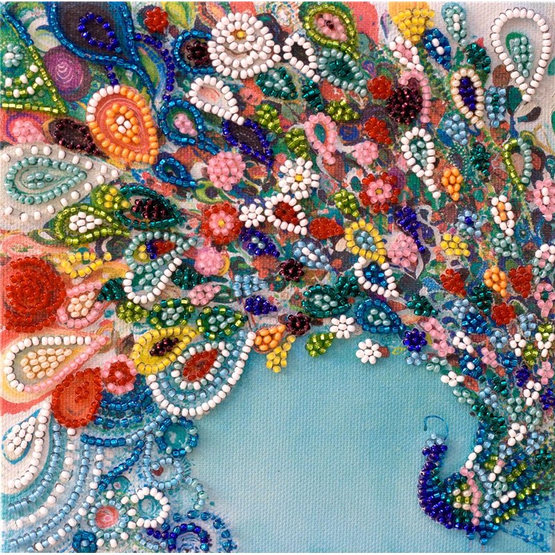 Abris Art Kit de Broderie Queue Colorée - Bricolage de Perles pour Débutants - Fait à la Main en Ukraine - Ensemble de Travaux d