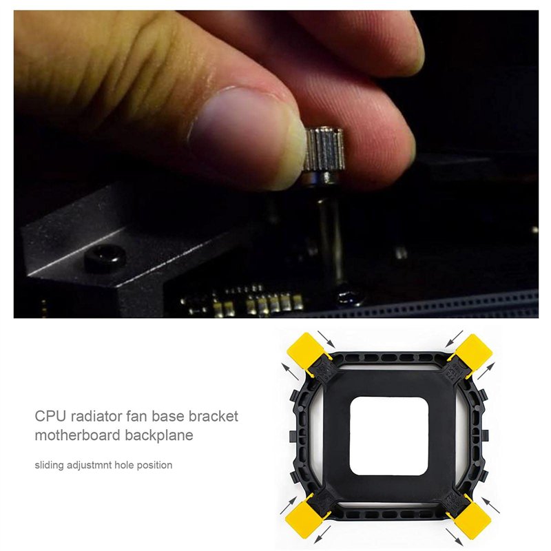 Image secondaire de OTOTEC Support de Ventilateur Refroidissement CPU Plaque Arrière de Rétention avec Vis Compatible avec Carte Mère Intel 1151 115