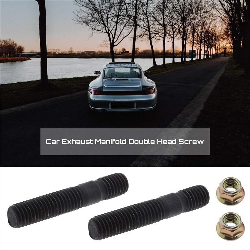 Image secondaire de eMagTech 8 ensembles de boulons de goujon de collecteur d'échappement M8x45mm compatibles avec le remplacement parfait de Nissan