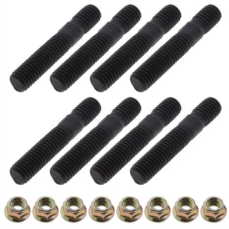 eMagTech 16pcs Kit de Goujons avec Contre-Écrou Collecteurs d'échappement M8x1.25mm Compatiple avec Morriis Sisssan Siimca