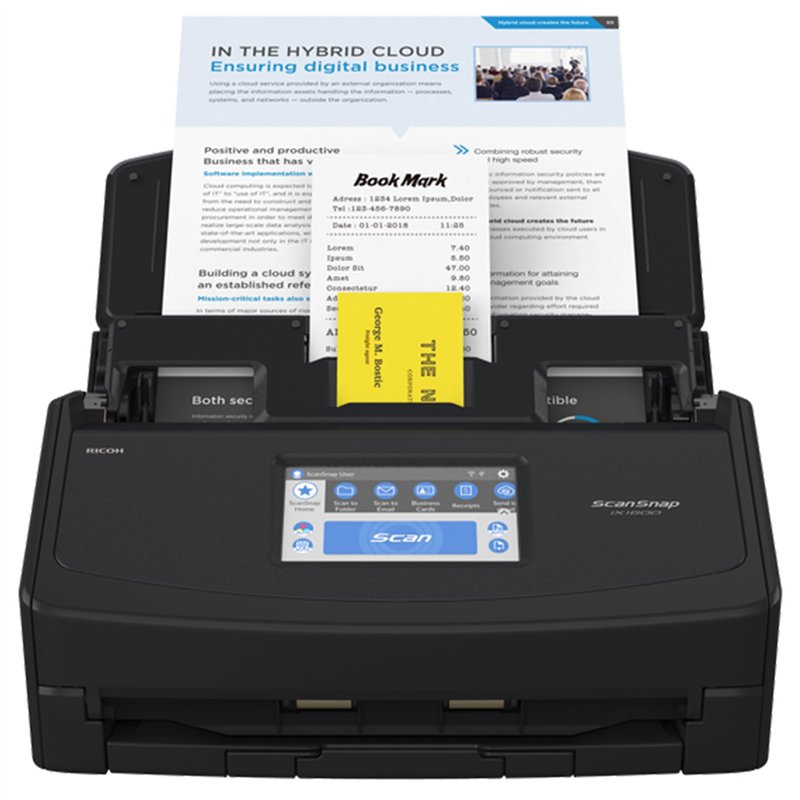 ScanSnap iX1600 Noir Scanner de Documents - Recto Verso, ADF, A4, Wi-FI, sans Fil, USB 3.2