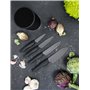Kyocera KB-RD BK 4KN ZK EU Set de couteaux en céramique avec couteau à éplucher, couteau universel, couteau Santoku et bloc rond