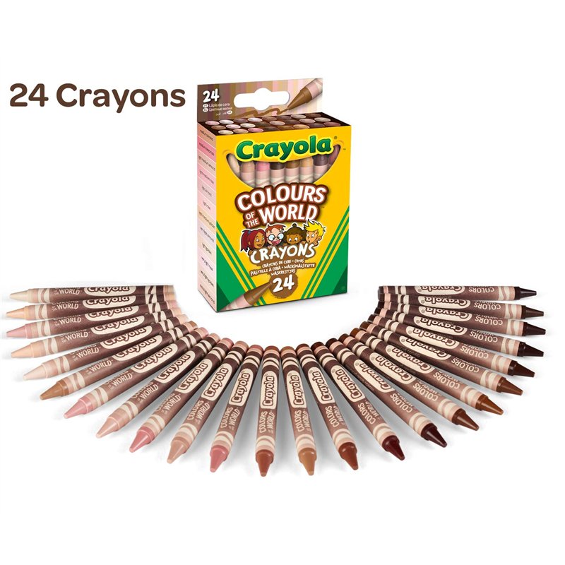 Image secondaire de CRAYOLA Colours of the World - Kit de 24 crayons de cire, 24 feutres, 24 crayons multiculturels et 1 album
