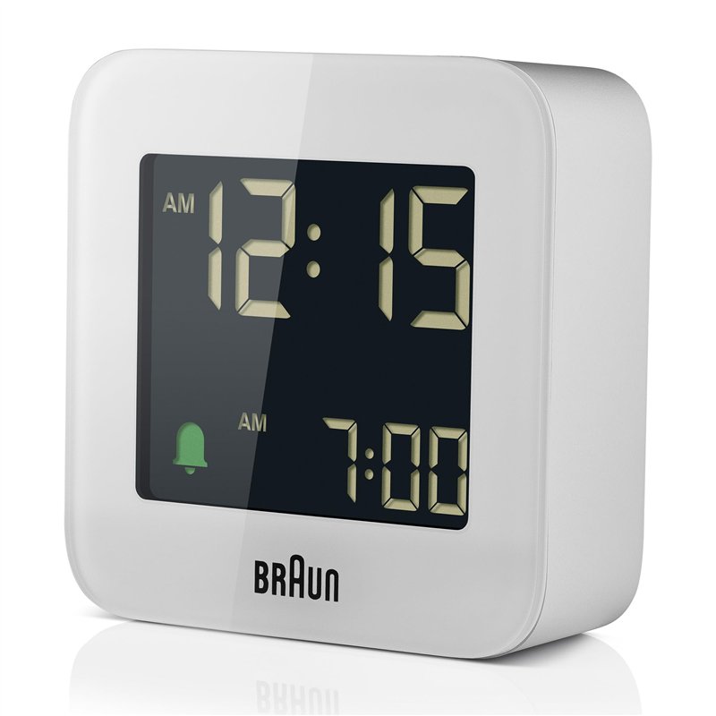 Image secondaire de Braun Réveil de Voyage numérique avec Fonction Snooze, Taille compacte, écran LCD négatif, réglage Rapide, bip de l’Alarme en Cr