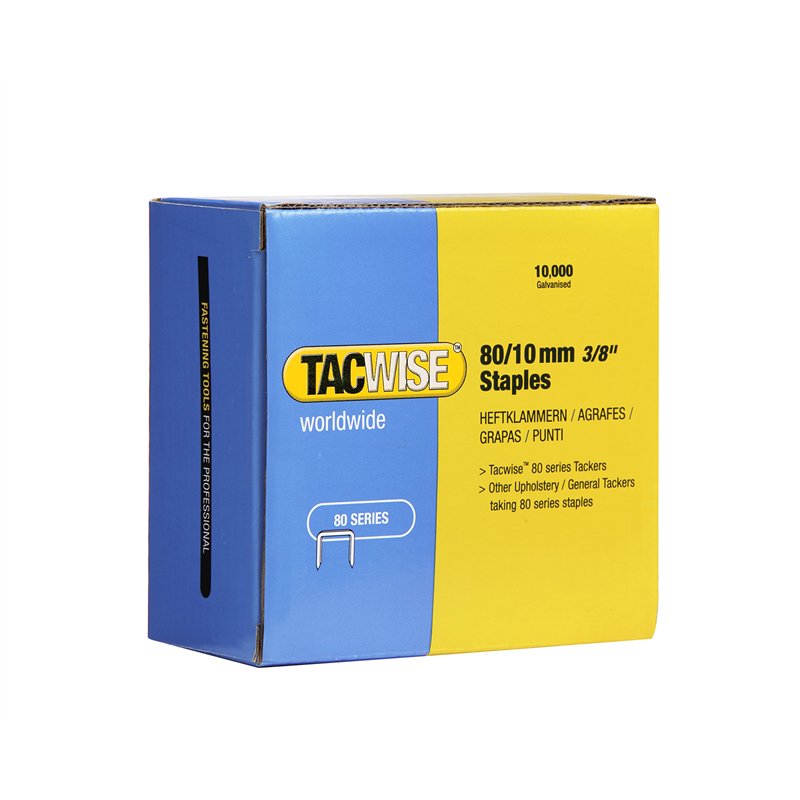 Tacwise 0383 Agrafes Galvanisées pour Tapisserie de Type 80 / 10 mm, Lot de 10.000