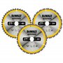 DEWALT - Set de 3 lames de scie circulaire - disque tranchant 40 dents - outillage résistant aux clous et durable - spécial cons