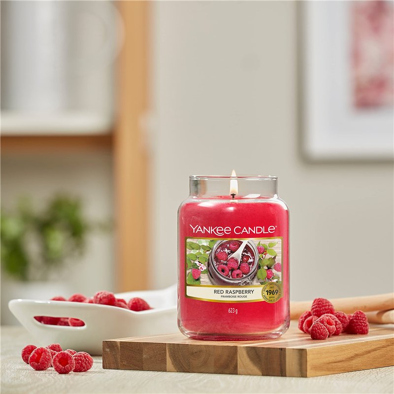 Image secondaire de Yankee Candle bougie jarre parfumée | grande taille | Framboise rouge | jusqu’à 150 heures de combustion |Cadeaux de la fête des