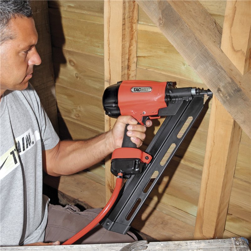 Image secondaire de Tacwise KDH90V Cloueuse à Charpente Pneumatique pour Clous en Bande Inclinés, Utilise des Clous en Bande Reliés en Papier, 50-90
