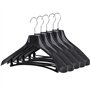 TRIXES Cintres Larges Pantalons Costumes Manteaux Vestes en Plastique Noir - Lot de 5