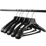 TRIXES Cintres Larges Pantalons Costumes Manteaux Vestes en Plastique Noir - Lot de 5