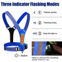 Ceinture de sécurité Haute visibilité réfléchissante Clignotante pour vélo, Marche, Course à Pied, vélo Bleu Clair foncé