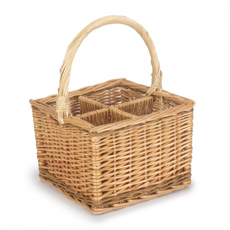 Red Hamper Porte-Bouteilles 4 Bouteilles en Osier cuit à la Vapeur 2 Tons