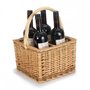Red Hamper Porte-Bouteilles 4 Bouteilles en Osier cuit à la Vapeur 2 Tons