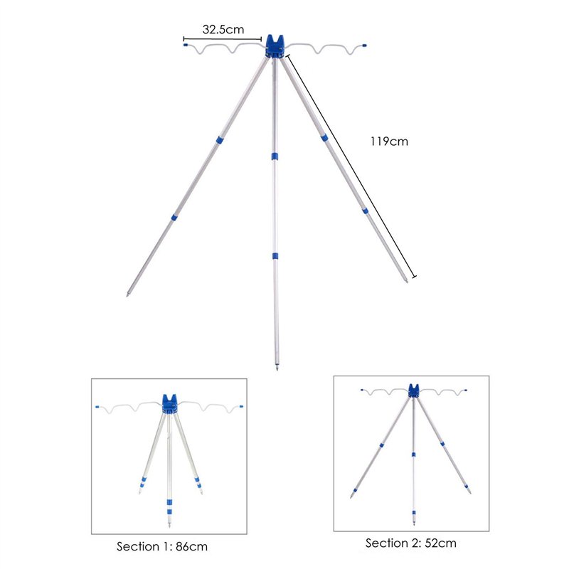 Image secondaire de DIGIFLEX Trépied télescopique pour Canne à pêche Stand Repos pour Plage mer côte Quai gréement