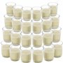 Belle Vous Bougie Votive Non Parfumée avec Bougeoir en Verre Transparent (24 Pcs) - 12 h de Combustion - Bougie de Table avec Po