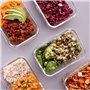 GOOD FOR YOU Boîtes-repas en verre [lot de 5] - récipients avec fermeture à clic - conteneurs de nourriture étanches - boîtes de