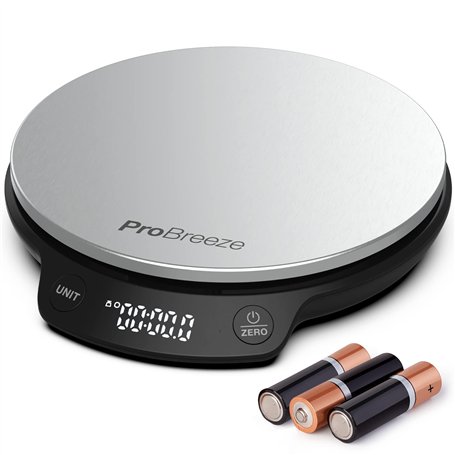 Pro Breeze Balance de Cuisine Numérique Ronde en acier inoxydable