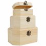 BELLE VOUS Boite Bois Brut (Lot de 3) - Coffret Bois Vide Petit