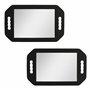 Kurtzy Miroir Coiffeur Portable Léger (Lot de 2) – Miroir Barbier en Mousse Noir - Ideal pour Salons et Esthéticiennes – Miroir