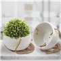 BELLE VOUS Jardiniere Suspendue en Céramique Blanche pour Intérieur/Extérieur - 69 cm - Pot Suspendu Plante Macrame - Corde avec