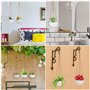 BELLE VOUS Jardiniere Suspendue en Céramique Blanche pour Intérieur/Extérieur - 69 cm - Pot Suspendu Plante Macrame - Corde avec