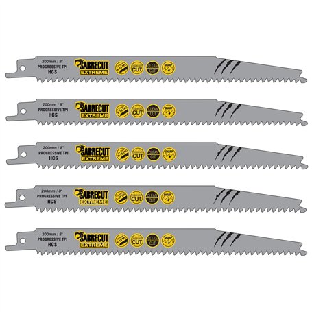 SabreCut SCRS2345X_5 Lot de 5 lames de scie sabre S2345X 200 mm 6-10 TPI S2345X Compatible avec Bosch Dewalt et beaucoup d'autre