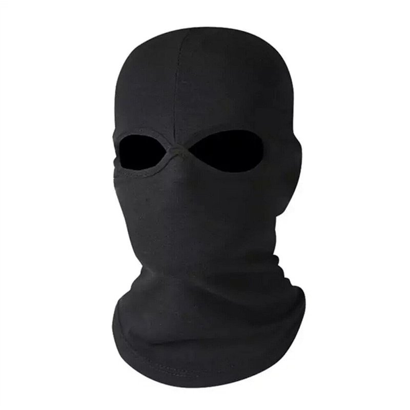 Cagoule noire 2 trous style SAS armée chapeau de ski paintball polyester cagoule ski moto vélo masque facial multi-usage doublur