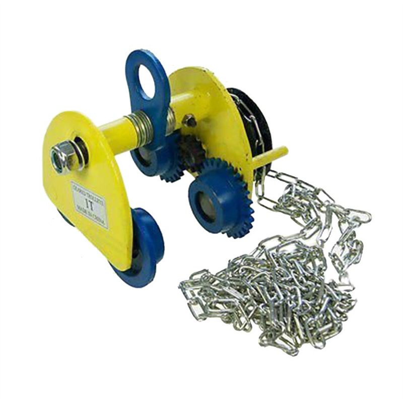 KATSU Chariot à Poutre 2 Tonne Robustes Chariot à Poutre de Poussée Manuel en Acier Chariot Pour Palan Engrenages Hoist Lifing A